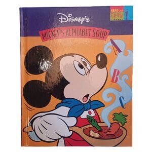 1997 Disney's Mickey's Alphabet Soup Hardcover Book Childrens Vintage